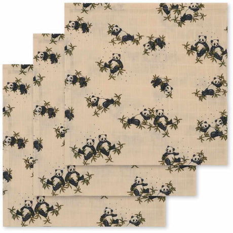 Konges Sløjd - Muslin cloths 3 pack - Panda Nuit | Scout & Co
