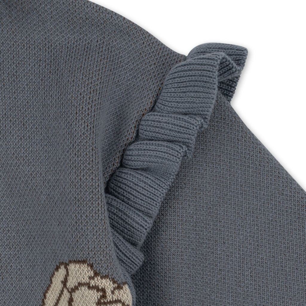 Konges Sløjd - Lapis frill knit cardigan - Tradewinds Swan | Scout & Co