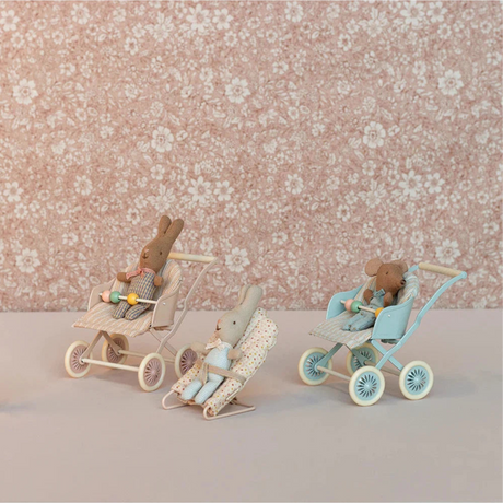Maileg - Mouse baby stroller - rose | Scout & Co