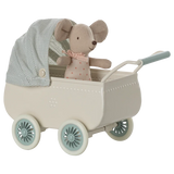 Maileg - Pram with baby mouse - Mint | Scout & Co