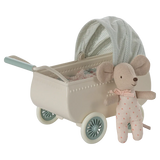 Maileg - Pram with baby mouse - Mint | Scout & Co