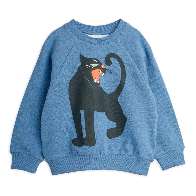 Mini Rodini - Panther sweatshirt - blue melange | Scout & Co