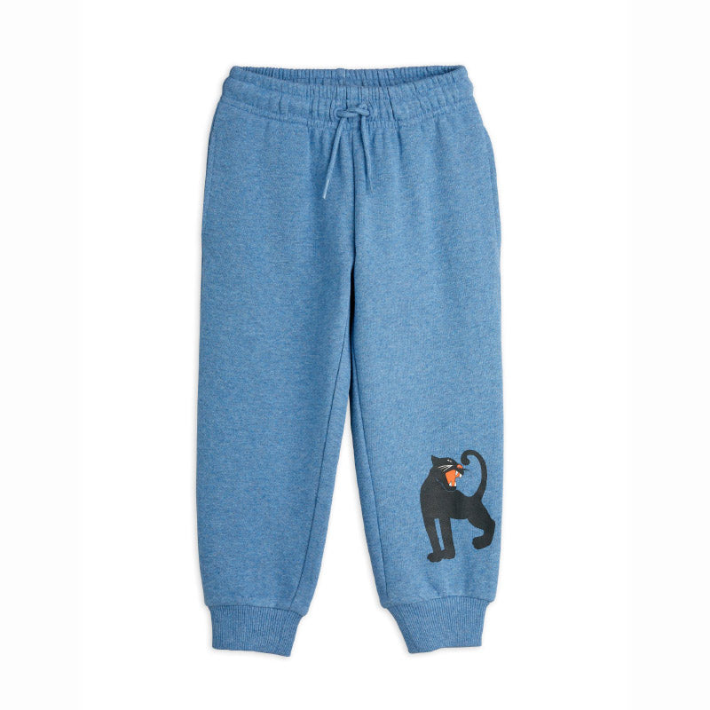 Mini Rodini - Panther sweatpants - blue melange | Scout & Co
