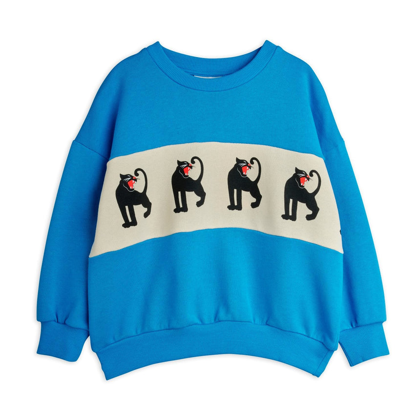 Mini Rodini - Panther panel sweatshirt - blue | Scout & Co