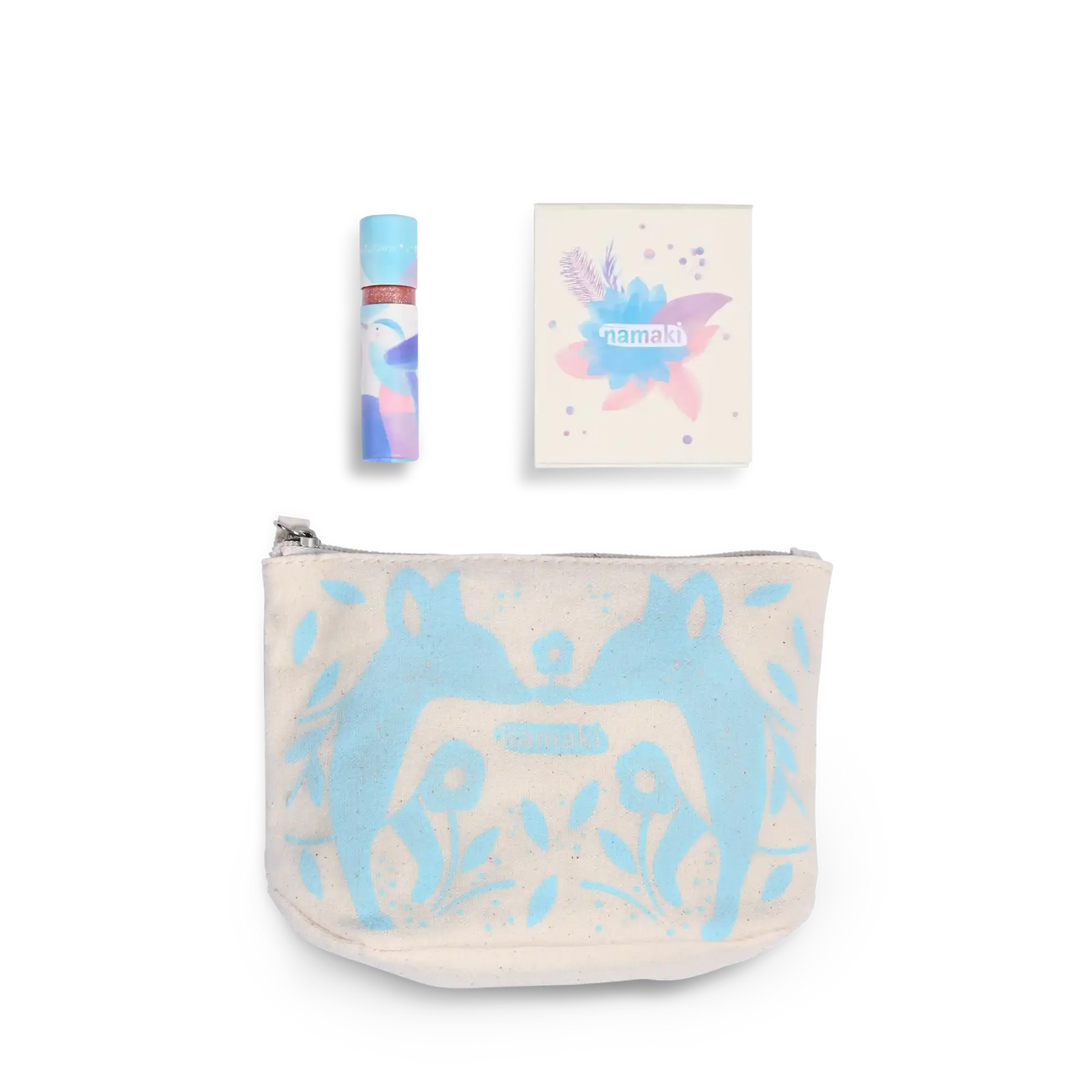 Namaki - Blue Sparkling Fox pouch - organic make-up for kids gift set | Scout & Co