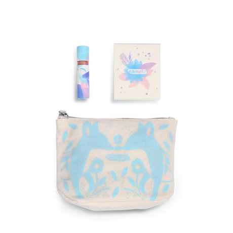 Namaki - Blue Sparkling Fox pouch - organic make-up for kids gift set | Scout & Co