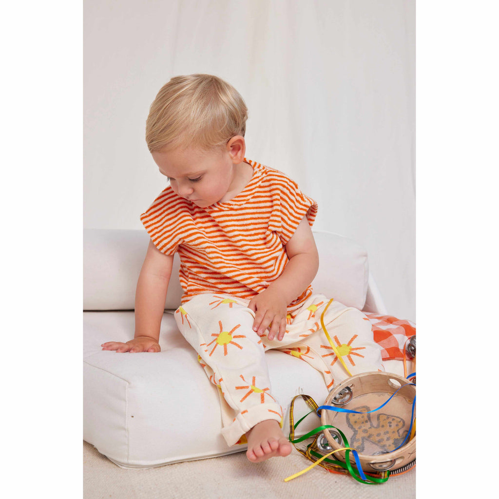Bobo Choses - Orange stripes terry T-shirt - baby | Scout & Co