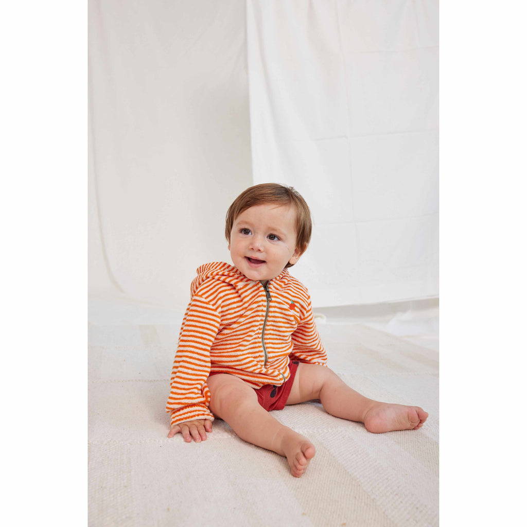 Bobo Choses - Orange Stripes zipped hoodie - baby | Scout & Co