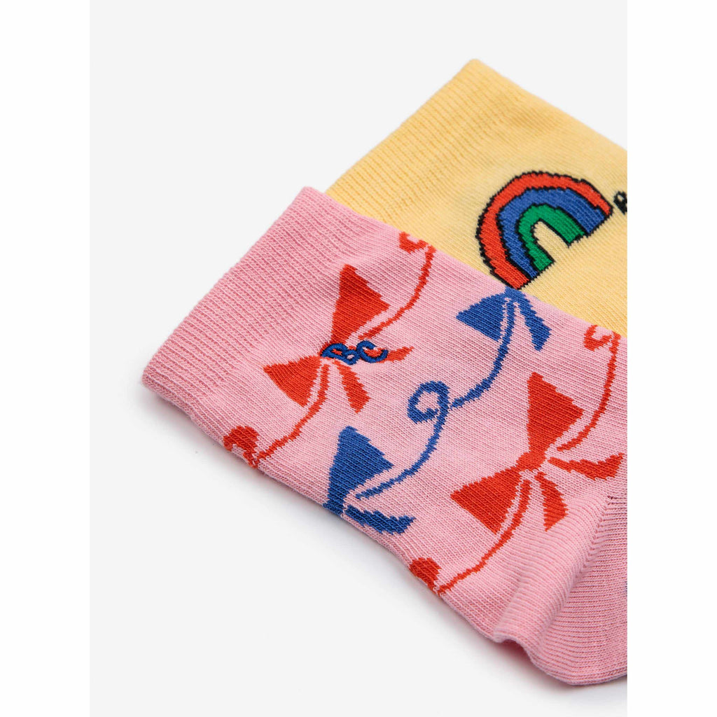 Bobo Choses - Rainbow & Ribbon all-over short socks - 2 pairs | Scout & Co