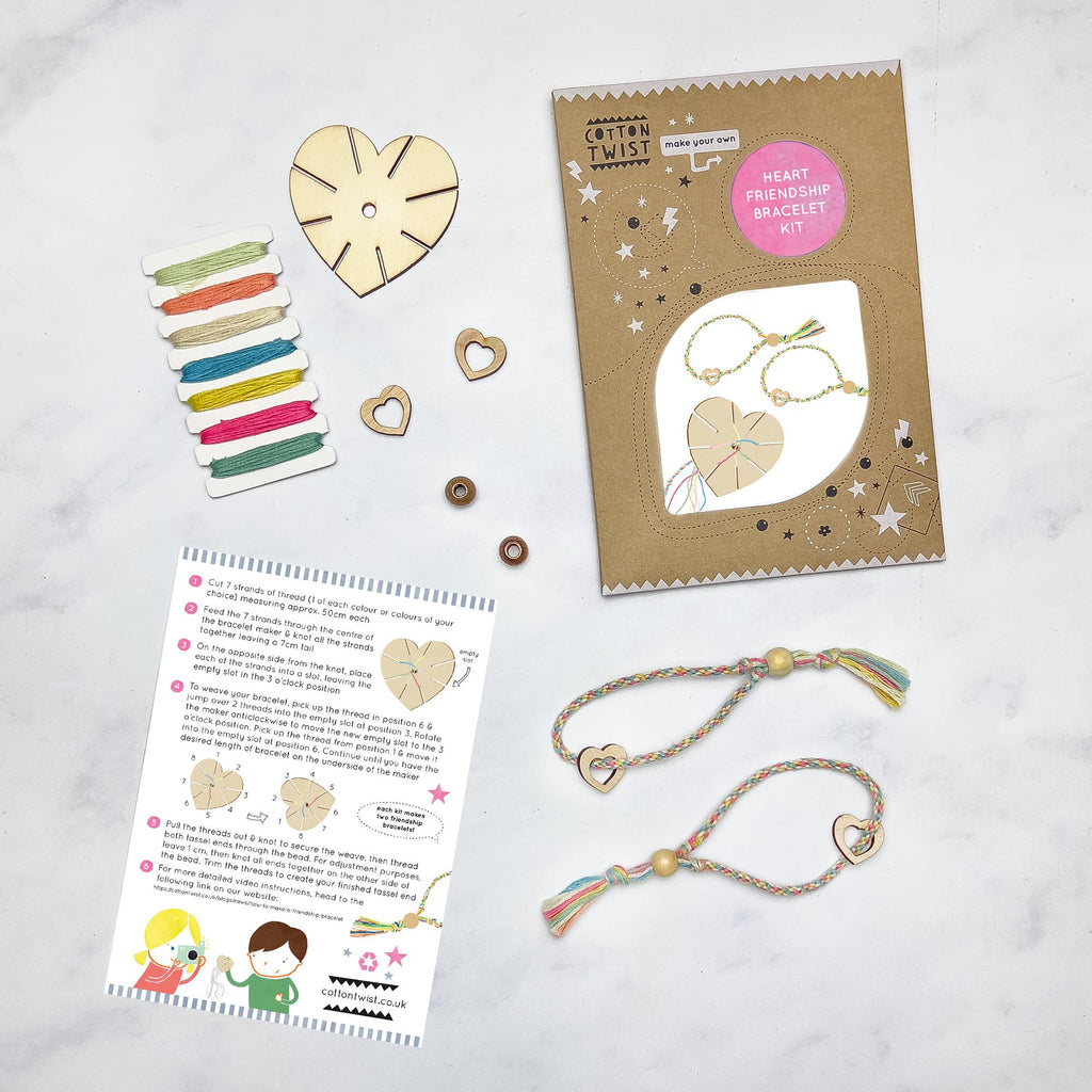 Cotton Twist - Heart Friendship Bracelet Making Kit | Scout & Co