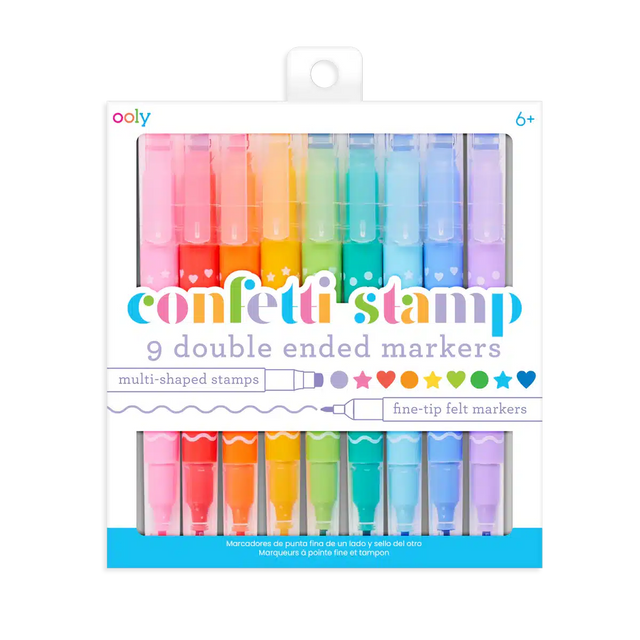 Ooly - Confetti Stamp double-ended markers - set of 9 | Scout & Co