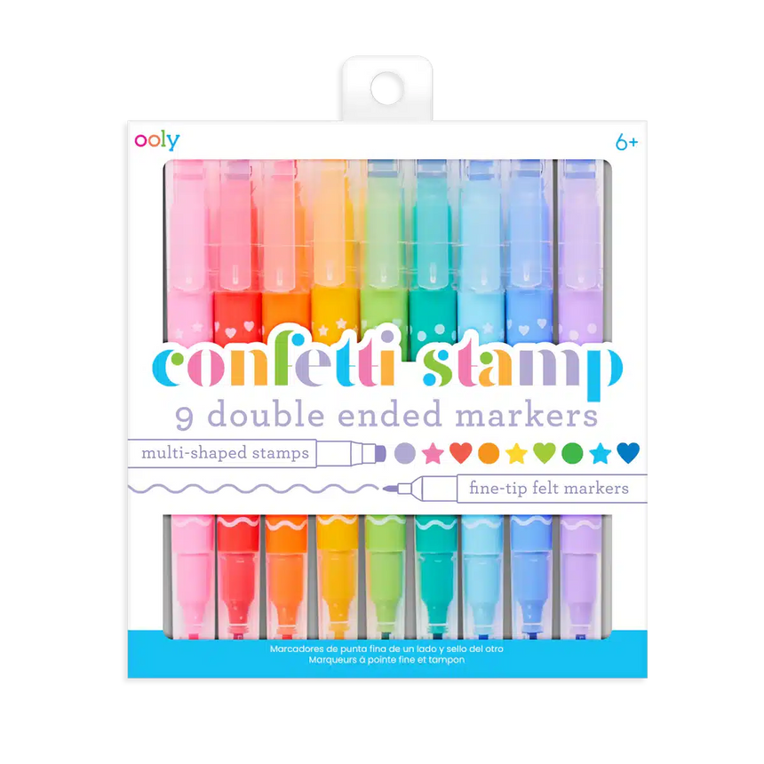 Ooly - Confetti Stamp double-ended markers - set of 9 | Scout & Co