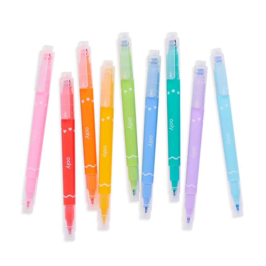 Ooly - Confetti Stamp double-ended markers - set of 9 | Scout & Co
