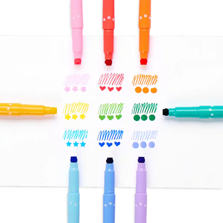 Ooly - Confetti Stamp double-ended markers - set of 9 | Scout & Co