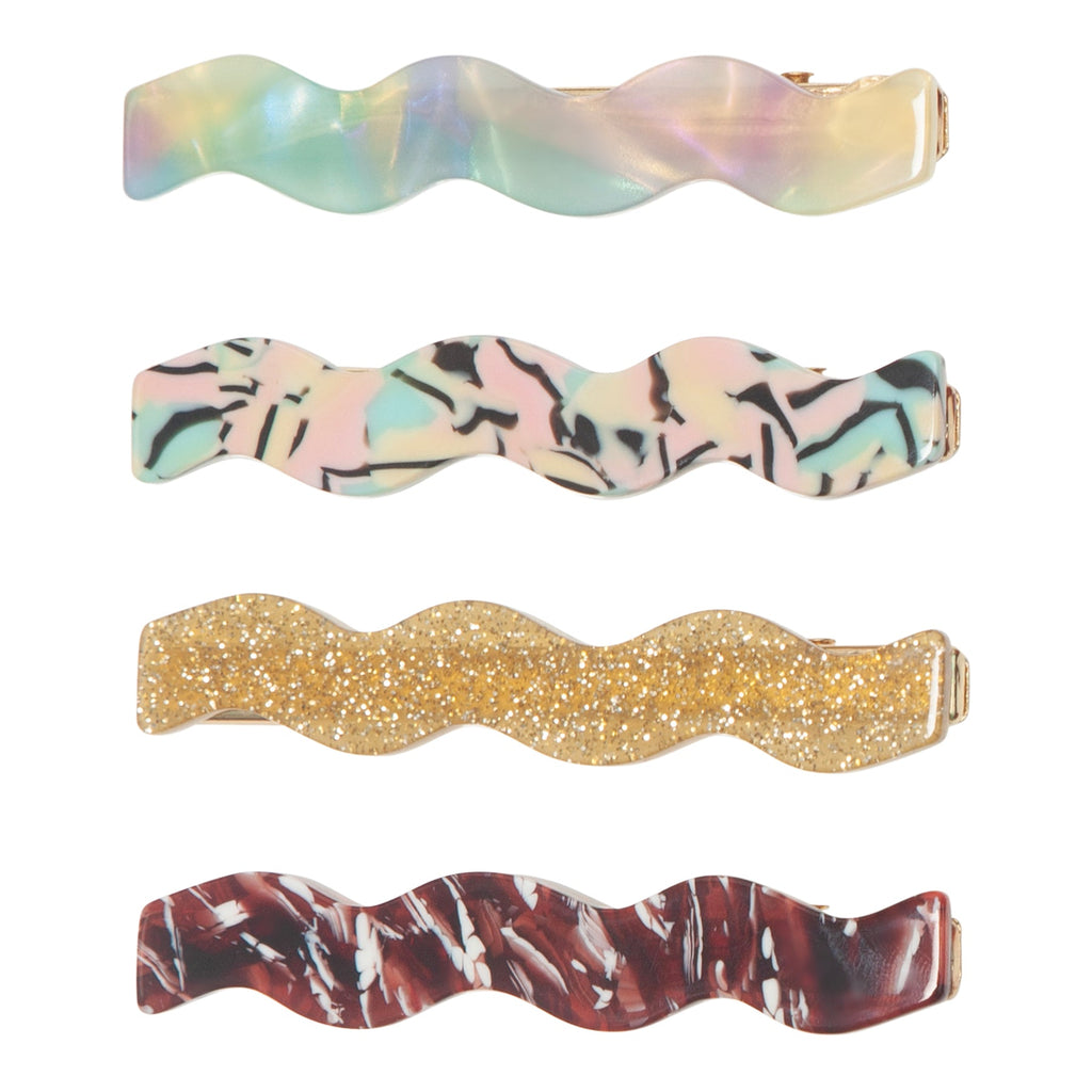 Mimi & Lula - Wavy acetate hair clips - set of 4 | Scout & Co