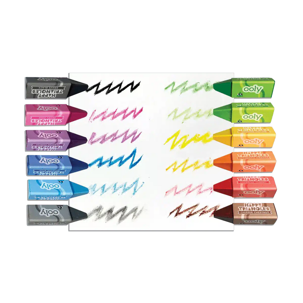 Ooly - Happy Triangles jumbo crayons - set of 12 | Scout & Co