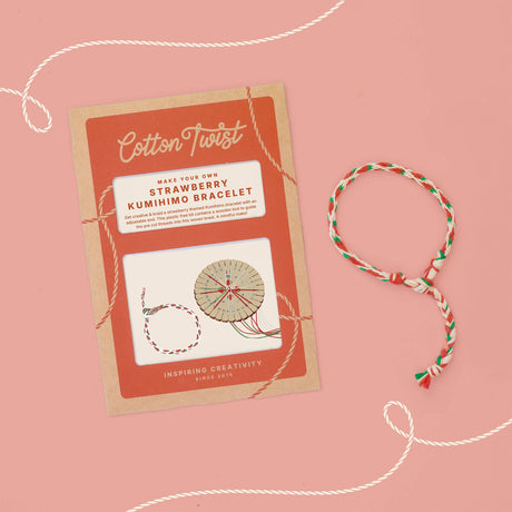 Cotton Twist - Make Your Own Strawberry Kumihimo Bracelet Kit | Scout & Co