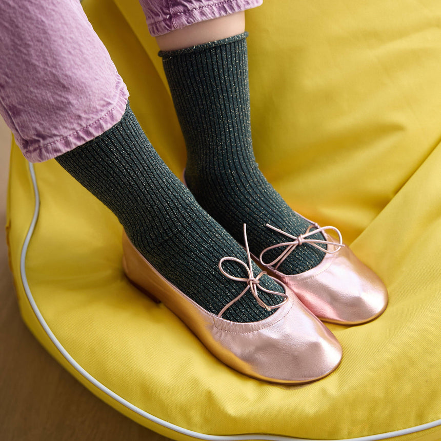 Klue - Glitter Lurex socks - Green | Scout & Co