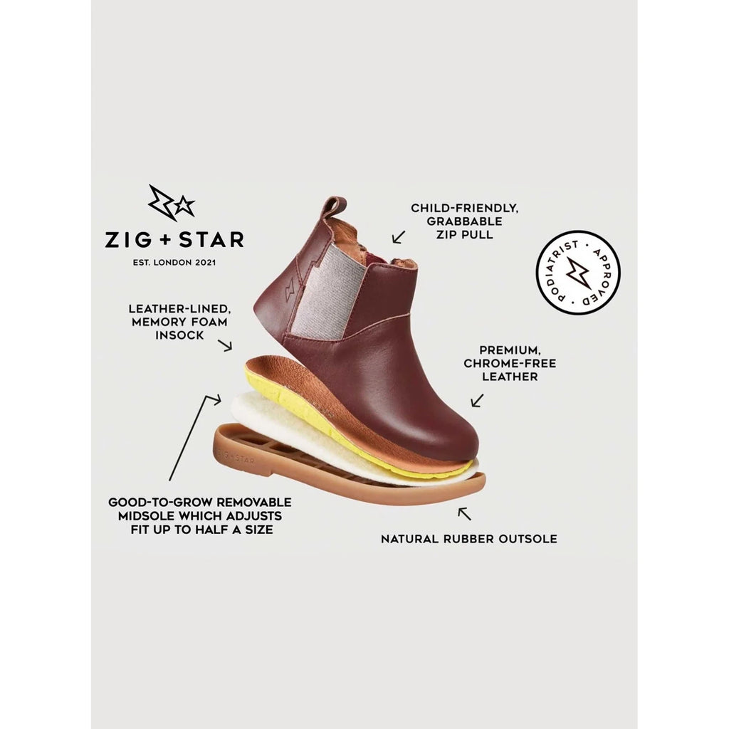 Zig & Star - Rockit boots - infant - Oxblood | Scout & Co