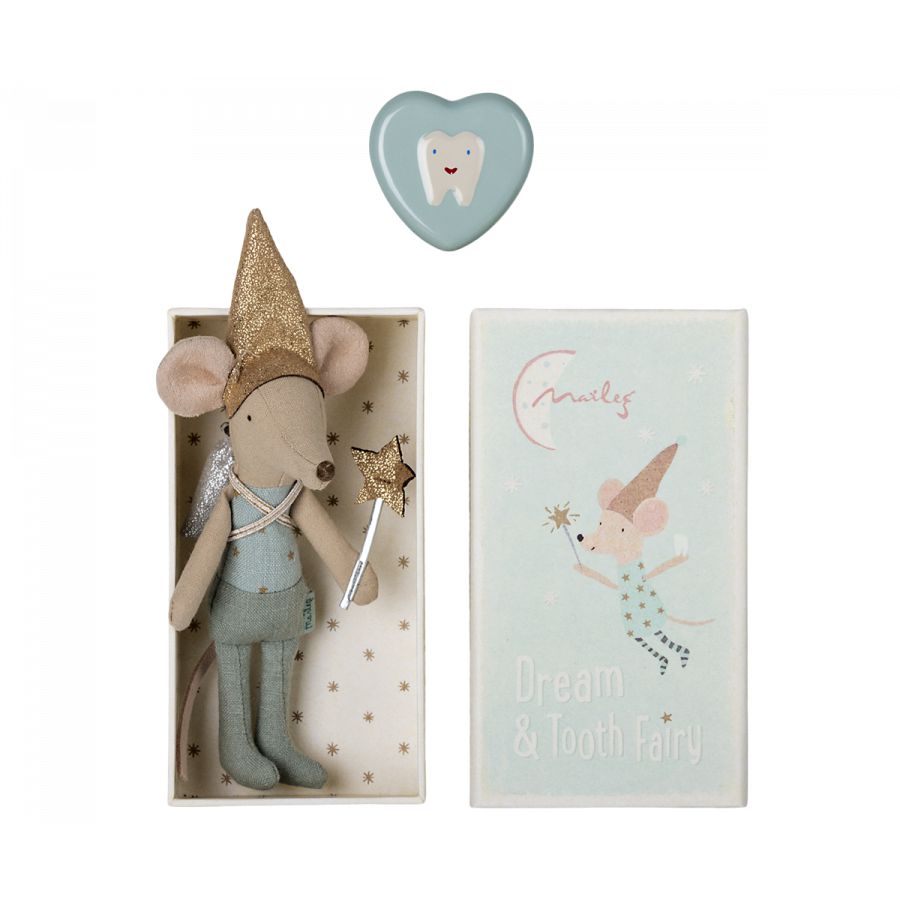 Maileg - Tooth Fairy mouse in matchbox - blue | Scout & Co