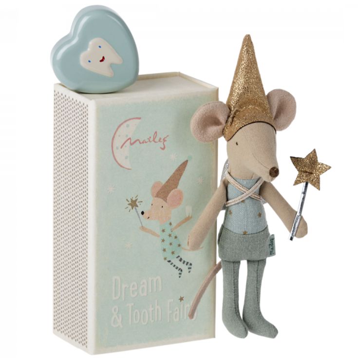 Maileg - Tooth Fairy mouse in matchbox - blue | Scout & Co