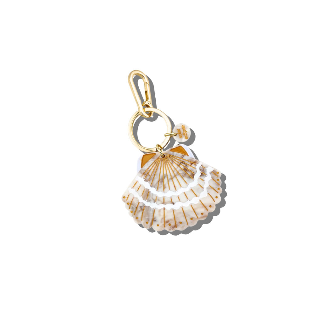 Solar Eclipse - Seashell handpainted bag charm + key chain | Scout & Co