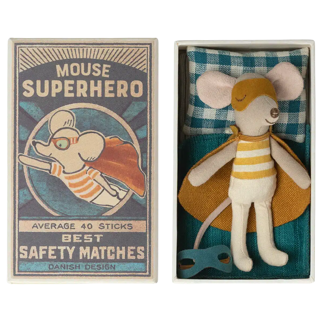 Maileg - Superhero mouse in matchbox - little brother | Scout & Co