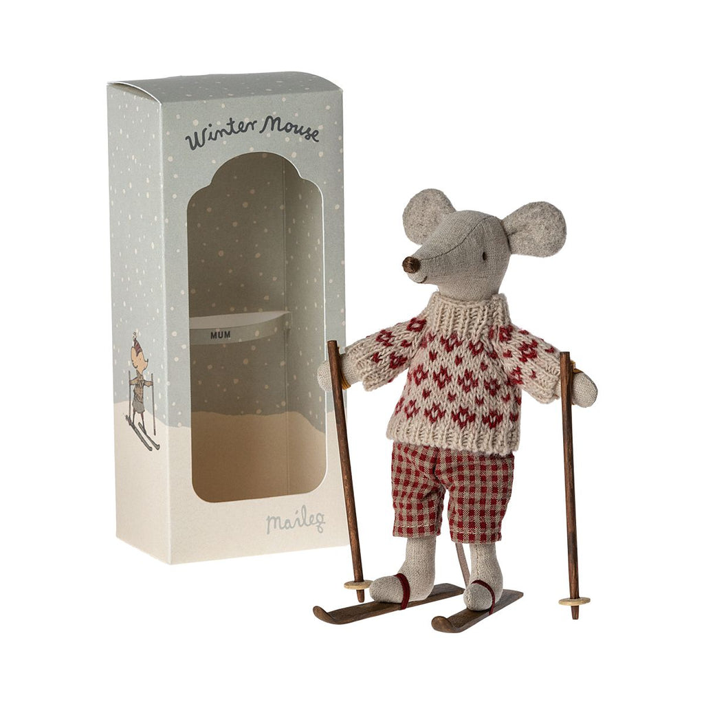 Maileg - Winter mouse with ski set - mum | Scout & Co