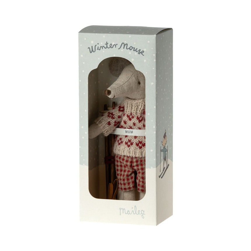 Maileg - Winter mouse with ski set - mum | Scout & Co