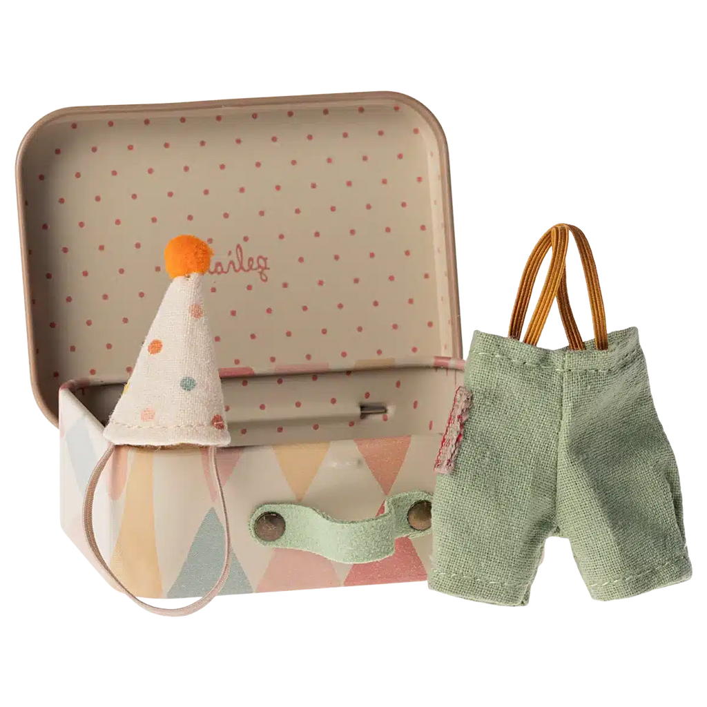 Maileg - Clown clothes in suitcase – little brother mouse | Scout & Co