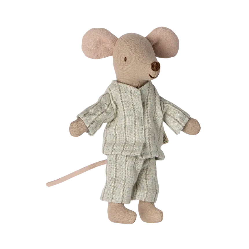 Maileg - Big brother mouse in matchbox - pale blue striped pyjamas | Scout & Co