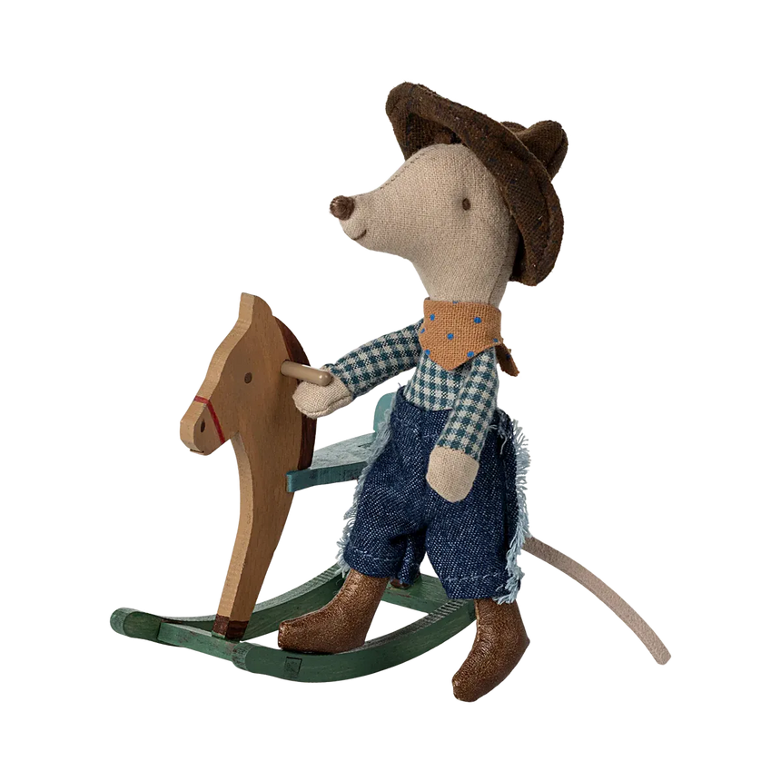 Maileg - Cowboy mouse on rocking horse - little brother | Scout & Co