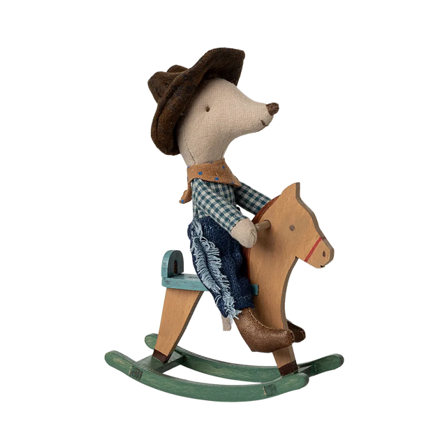Maileg - Cowboy mouse on rocking horse - little brother | Scout & Co