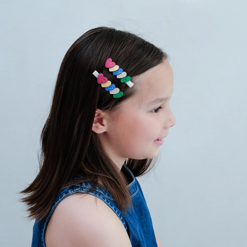 Mimi & Lula - Jazzy Layered Heart hair clips - set of 2 | Scout & Co