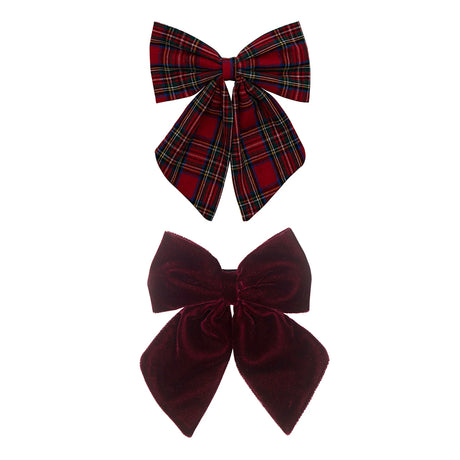 Mimi & Lula - Tartan Agnes bow hair clips - set of 2 | Scout & Co