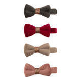 Mimi & Lula - Christmas velvet bow hair clips - set of 4 | Scout & Co