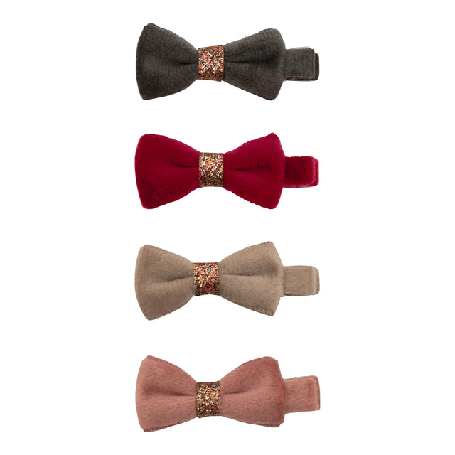 Mimi & Lula - Christmas velvet bow hair clips - set of 4 | Scout & Co
