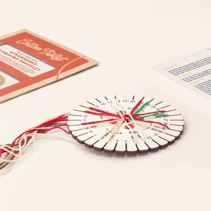 Cotton Twist - Make Your Own Strawberry Kumihimo Bracelet Kit | Scout & Co