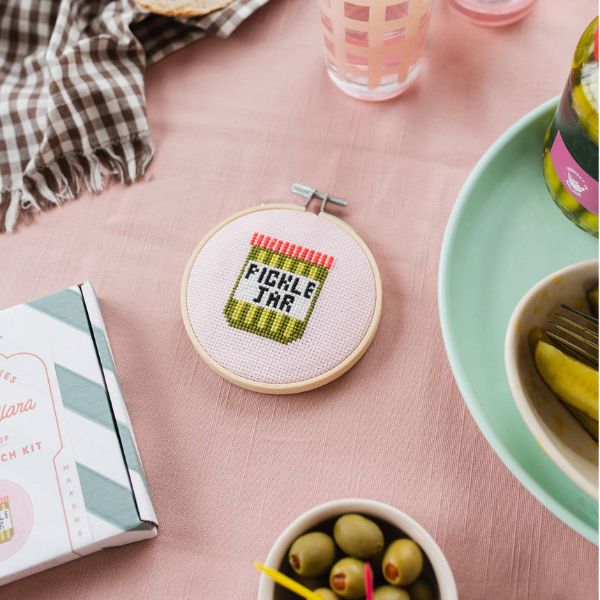 Cotton Clara - Pickle Jar Cross Stitch Kit | Scout & Co