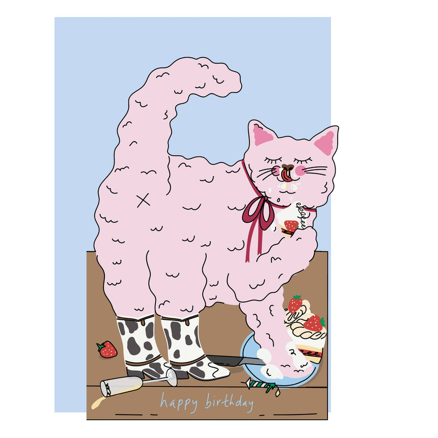 Eat The Moon - Hey Cat die cut birthday card | Scout & Co