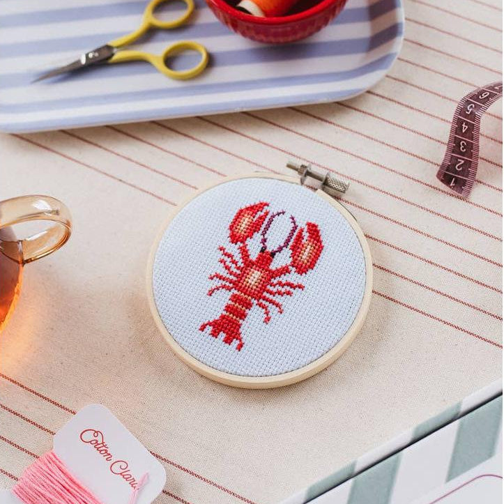 Cotton Clara - Lobster Cross Stitch Kit | Scout & Co