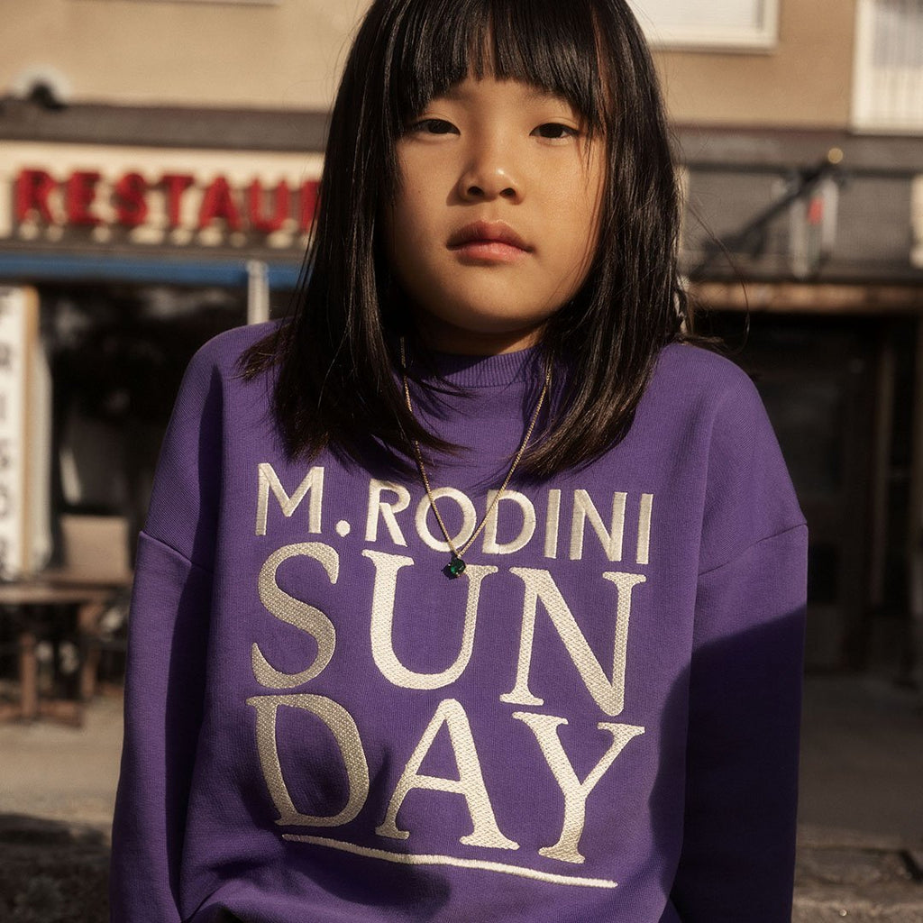 Mini Rodini - Sunday embroidered sweatshirt - purple | Scout & Co