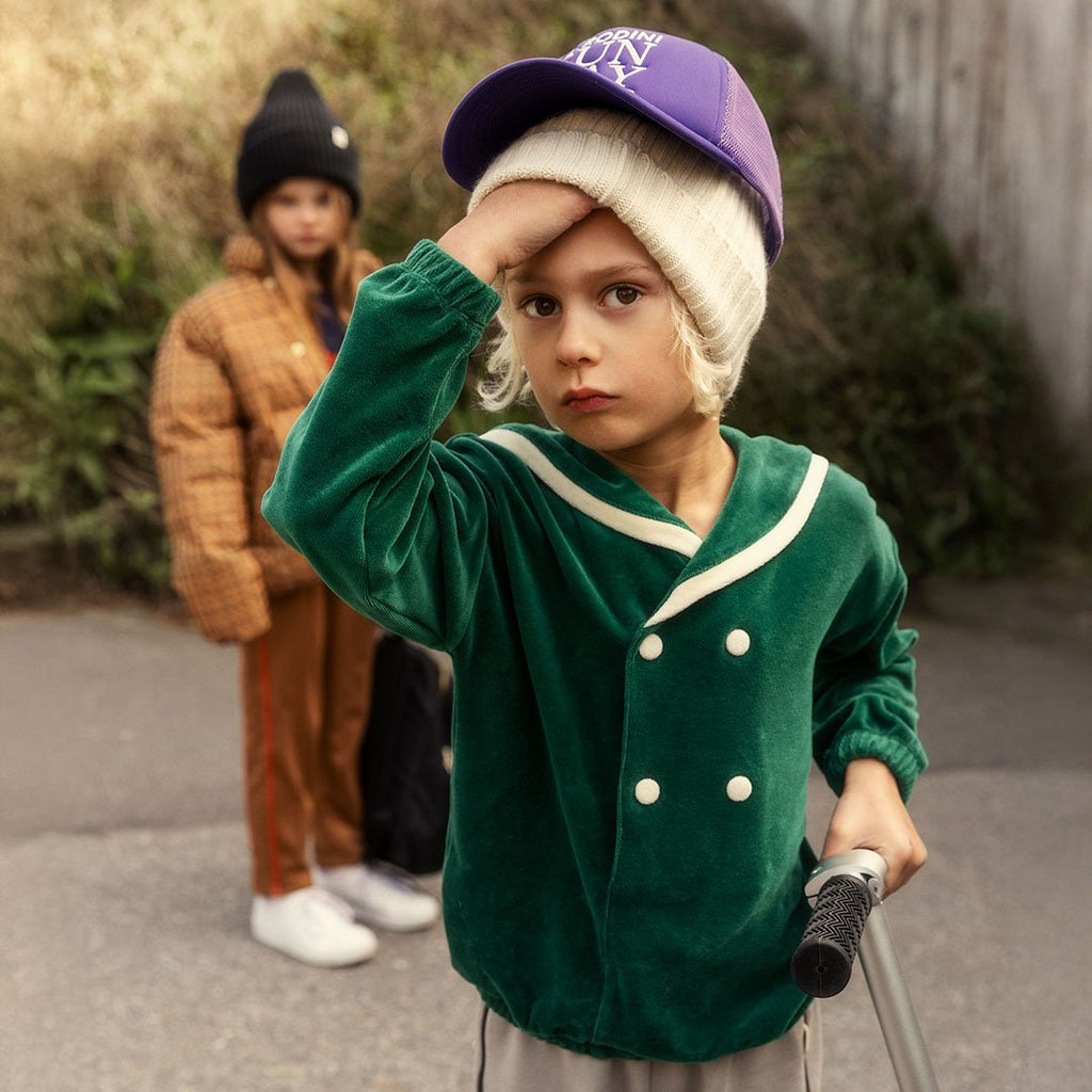 Mini Rodini - Sailor velour sweatshirt - green | Scout & Co