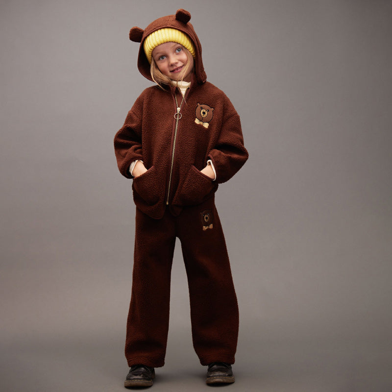 Mini Rodini - Bear embroidered pile trousers | Scout & Co