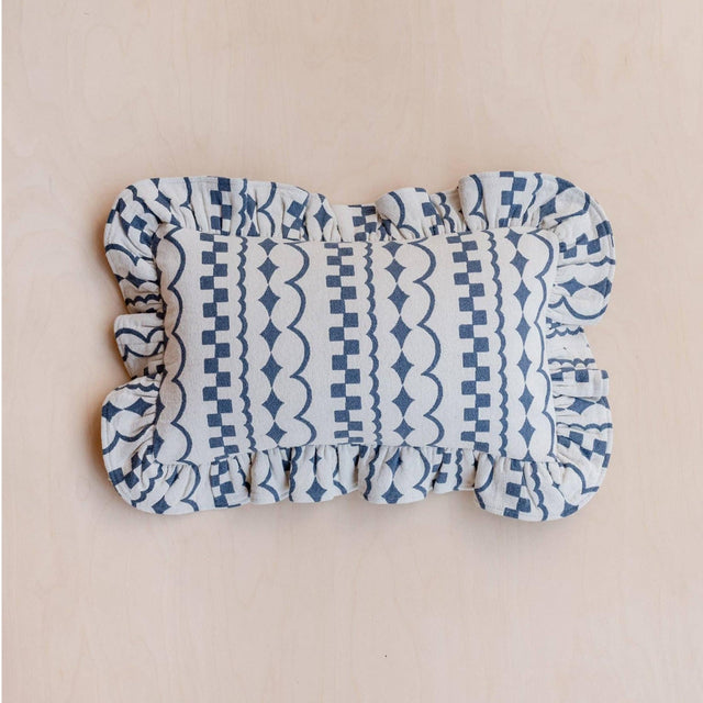 Cotton Cushion Cover in Navy Ruffle | Scout & Co