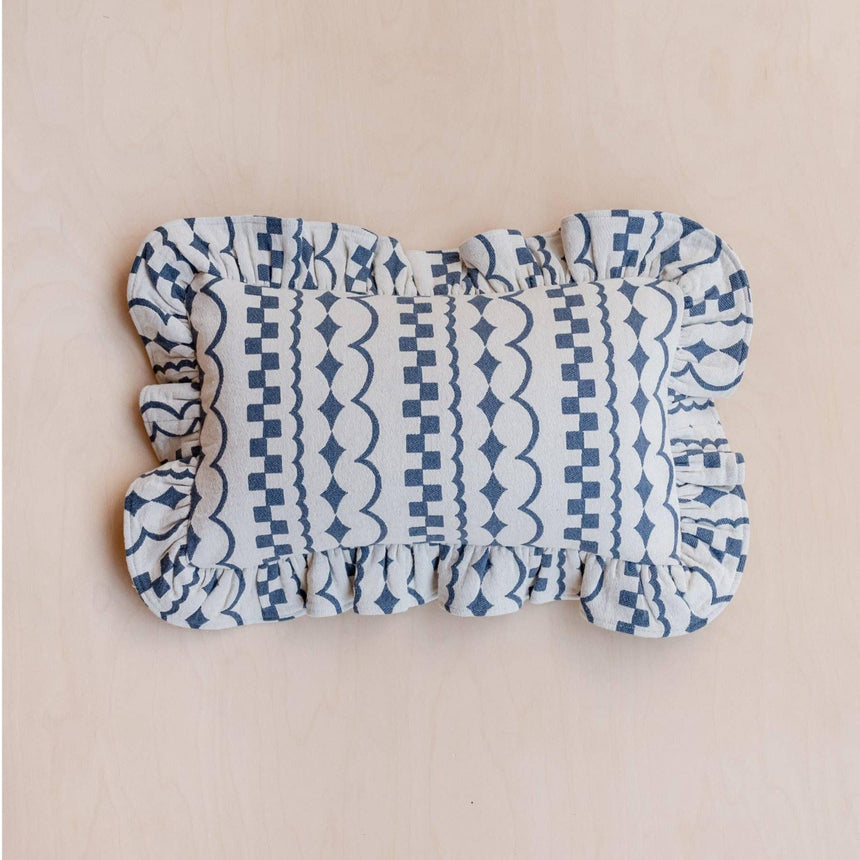 Cotton Cushion Cover in Navy Ruffle | Scout & Co