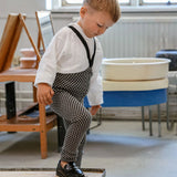Silly Silas - Special footless tights with braces - Black & White checked | Scout & Co