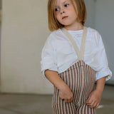 Silly Silas - Special footless tights with braces - Granola & Cream striped | Scout & Co