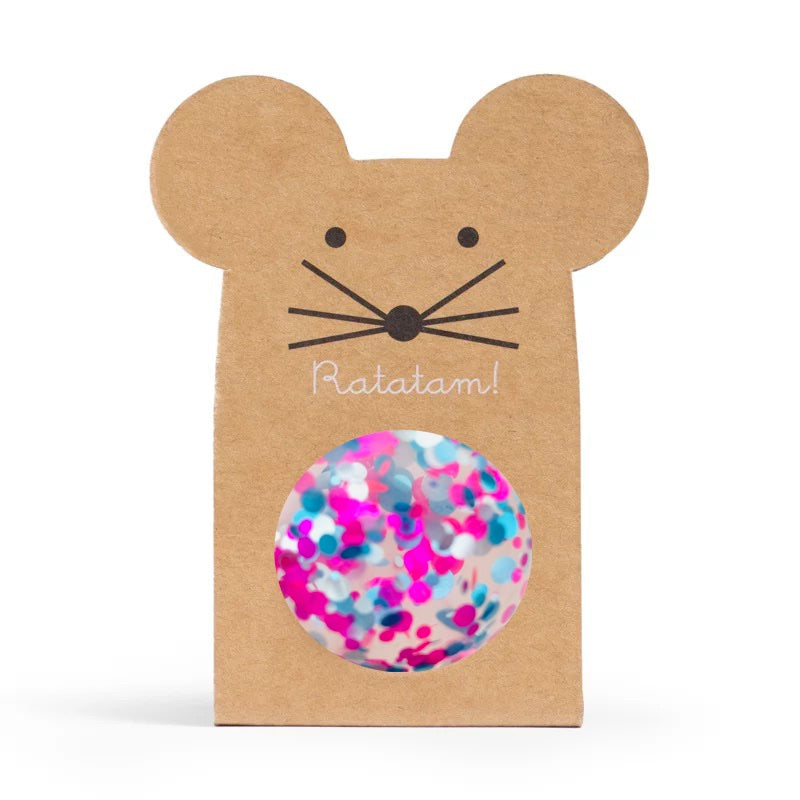 Ratatam! - Mouse bouncy ball - Purple Blue Confetti - 43mm | Scout & Co