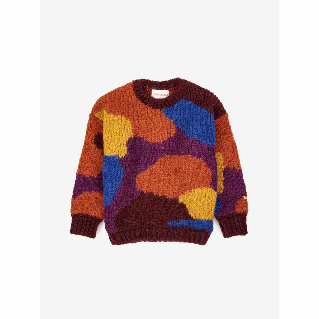 Bobo Choses - Multicolour intarsia cotton knit jumper | Scout & Co